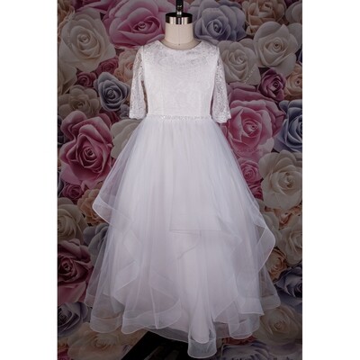 WDROM07BWH / GOWN FG1989H LACE & TULLE SLV