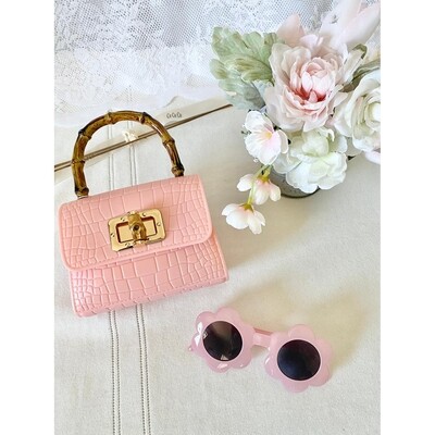 F11154CEC / PSJL0712 PURSE PINK JELLY BAMBOO HANDLE