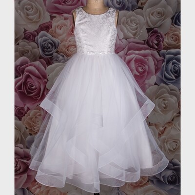 WDROM072WH / GOWN 1988 LACE & TULLE H/BONE