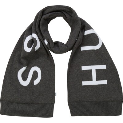 A10359BOS / KNIT SCARF HEATHER GREY WHIT