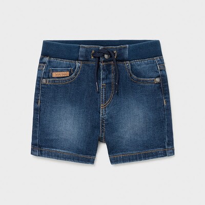 D10645MAY / 203 DENIM BERMUDA SHORT DARK PULLWAIST TIE D10645MAY / 203 DENIM BERMUDA SHORT DARK PULLWAIST TIE