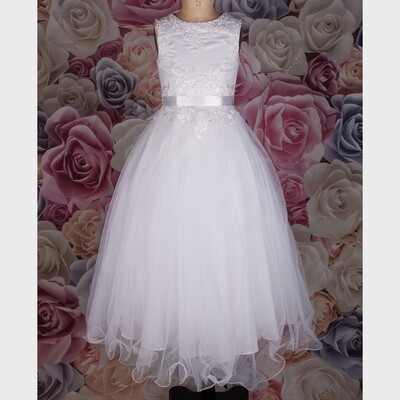 WDROM058WH / COM DRESS 1955 LACE BOD/TULLE
