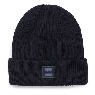 E10230BOS / J21242 PULL ON HAT NAVY KNIT LOGO BADGE ON BRIM E10230BOS / J21242 PULL ON HAT NAVY KNIT LOGO BADGE ON BRIM