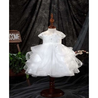 Z10440DAL / Y9011071 DRESS OFF WHITE SPARKLY LACE BODICE TRIM & TULLE LAYERS WITH HHAIR