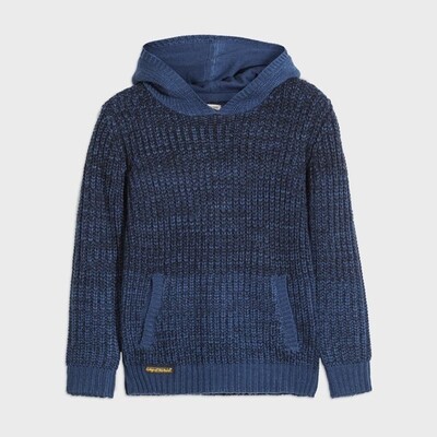 C10699MAY / 7318 SWEATER BLUE HOODED CABLE STITCH KNIT PATTERN C10699MAY / 7318 SWEATER BLUE HOODED CABLE STITCH KNIT PATTERN