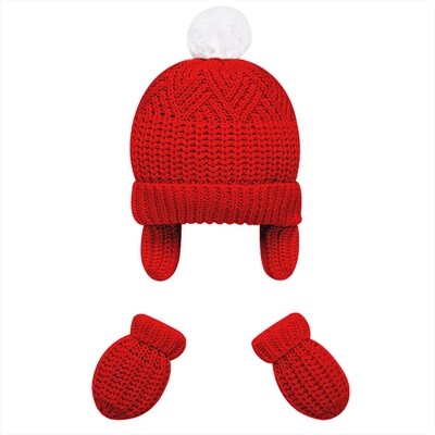 A11076MAY / 2 PC HAT & MITTENS BURGUNDY KN A11076MAY / 2 PC HAT & MITTENS BURGUNDY KN