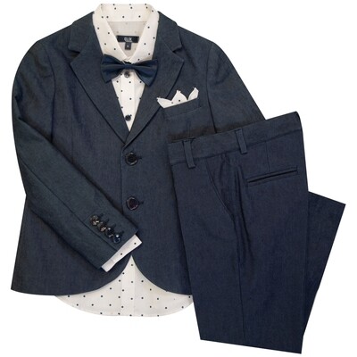 S8BAB1E6NY / 4PC SUIT AB01 NVY WHT PRNT S