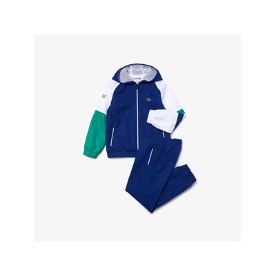 C10199LAC / WJ1205 2PC TRACKSUIT ROYAL BLUE HOODED WHITE & GREEN SLEEVES