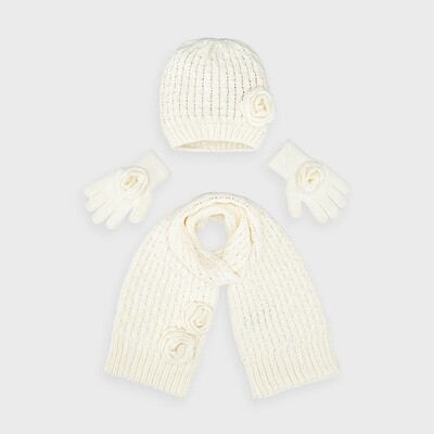 C11094MAY / 10897 3PC HAT & SCARF CREAM & GLOVES C11094MAY / 10897 3PC HAT & SCARF CREAM & GLOVES