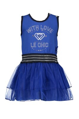 B11463LEC / 7849 DRESS ROYAL BLUE WITH LOVE TULLE SKIRT