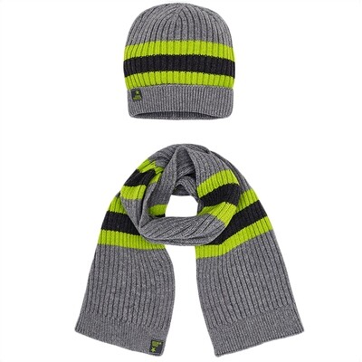 F8MAY07NGY / 2PC SCARF&HAT0483 GRY/GRN/C F8MAY07NGY / 2PC SCARF&HAT0483 GRY/GRN/C