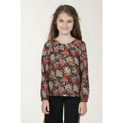 C11279MOL / R107DA20 BLOUSE BLACK FLOWER PRINT C11279MOL / R107DA20 BLOUSE BLACK FLOWER PRINT
