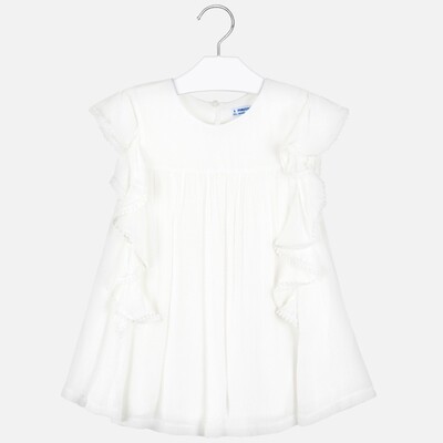B11389MAY / 6163 BLOUSE CREAM FLOUNCE SIDE TRIM B11389MAY / 6163 BLOUSE CREAM FLOUNCE SIDE TRIM