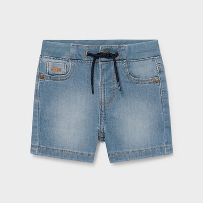 D10368MAY / 203 DENIM SHORTS MEDIUM BLUE ELASTIC PULL WAIST D10368MAY / 203 DENIM SHORTS MEDIUM BLUE ELASTIC PULL WAIST