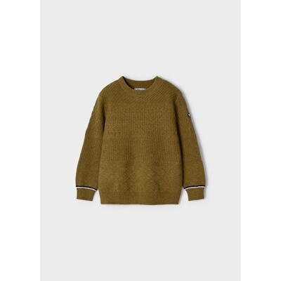 G10246MAY / 4385 KNIT SWEATER MOSS GREEN CREW NECK