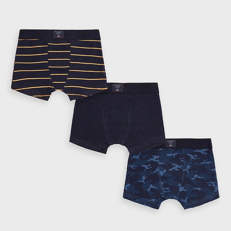 3PK BOXER UNDERWEAR NAVY PATTERN / 10854