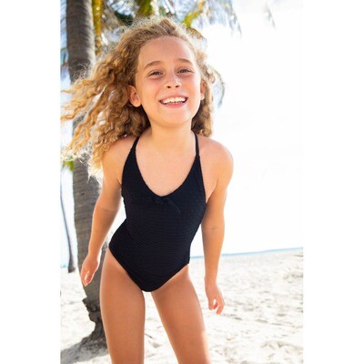 F11191LIM / TORI SWIMSUIT BLACK LACE UP BACK FUSCHIA LINING F11191LIM / TORI SWIMSUIT BLACK LACE UP BACK FUSCHIA LINING