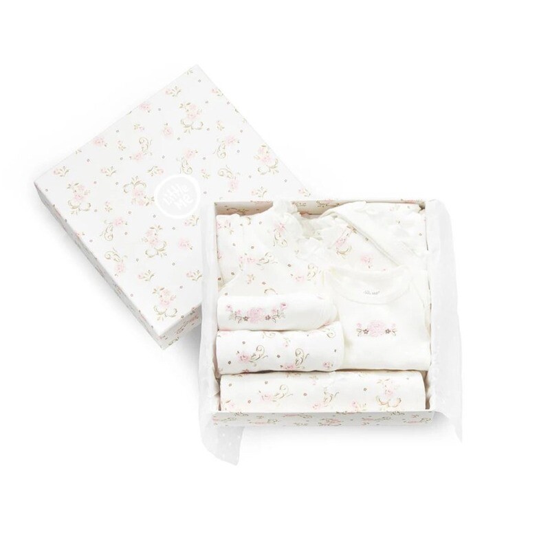 5 PC GIFT BOX PINK FLORAL PRINT / 08989M