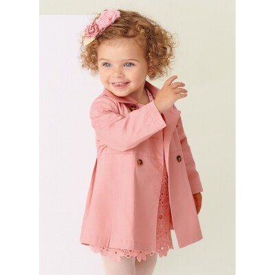 H10859MAY / 1413-068 RAINCOAT ROSE PINK PLEATED
