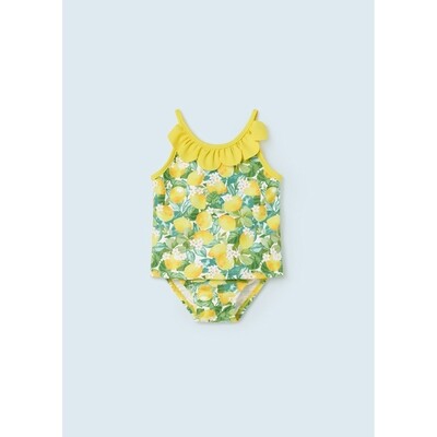 H10853MAY / 1631-071 2 PC SWIMSUIT YELLOW WITH LEMON PRINT