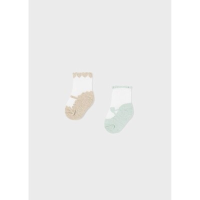 H11037MAY / 9596-068 2PACK SOCK SET WHITE & GOLD OR GREEN SHIMMER
