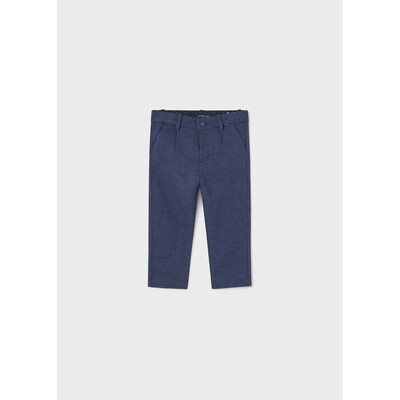 H11128MAY / 1517-038 LINEN PANT NAVY SPECK CHINO TAILORING