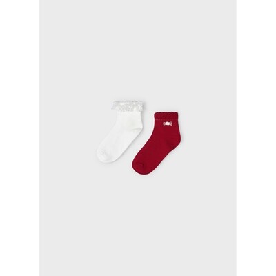 H11309MAY / 10469-065 2 PC SOCK SET RED  & WHITE