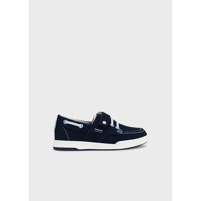 H11428MAY / 43 473-069 BOAT SHOE NAVY WHITE & BLUE TRIM