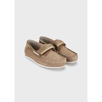 H10680MAY / 41488-087 SHOE BEIGE /TAN SUEDE MOCCASIN VELCRO