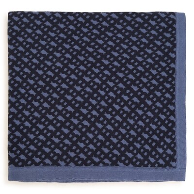 J10247BOS / J90327-849 BLANKET KNIT NAVY WITH BLUE PRINT