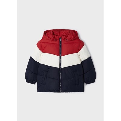 J10437MAY / 4435-028 WINTER JACKET HOODED RED WHITE & NAVY