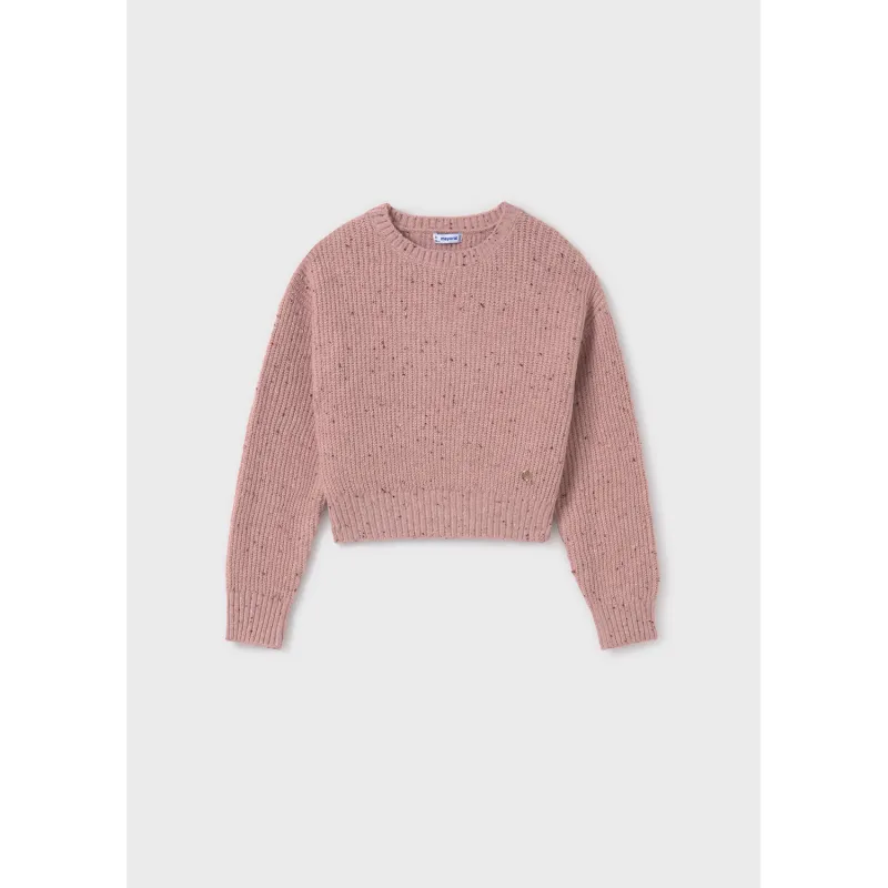 PINK KNIT SWEATER SPECKLED PRINT / 7305-011