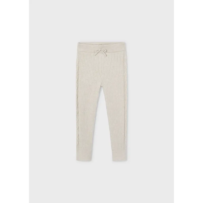 BEIGE KNIT LEGGING RIBBED EFFECT / 10812-052