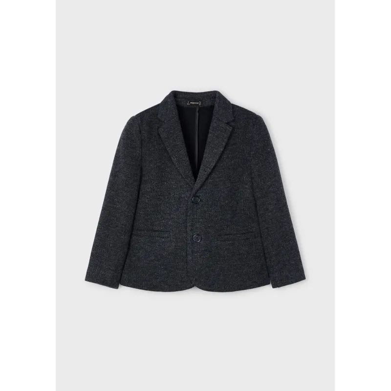BLACK BLAZER HERRINGBONE PATTERN / 4460046