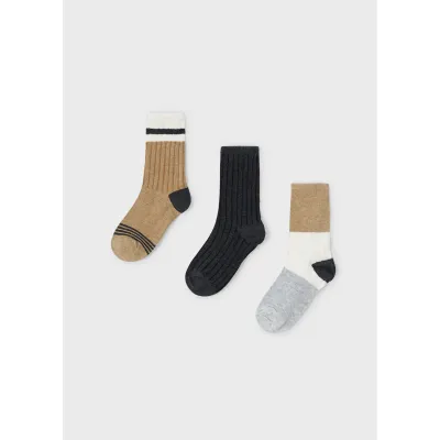 3PC BROWN & BLACK SOCK SET / 10805-062