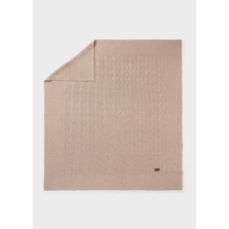 LIGHT BROWN BLANKET COTTON DIAMOND PATTERN / 19-476-051