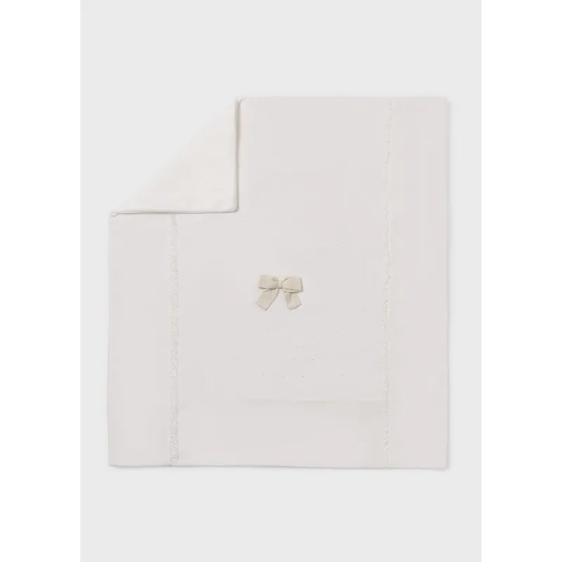 CREAM BLANKET GOLD BOW & SPARKLE TRIM / 9489-072
