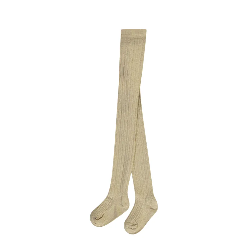 GOLD GLITTER TIGHTS CABLE EFFECT / C408-5955-426