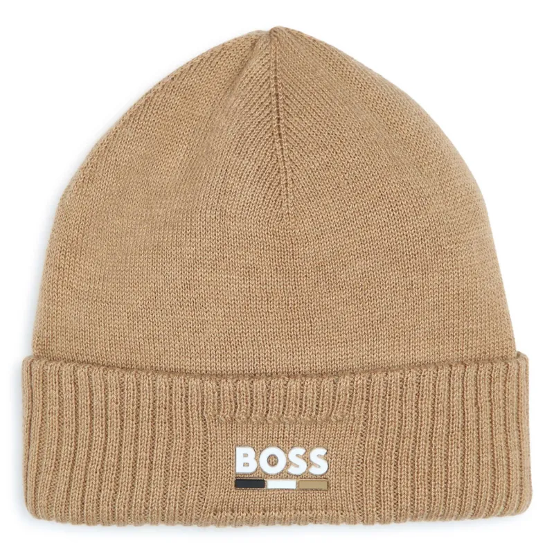 BROWN KNIT BEANIE HAT / J51600-269