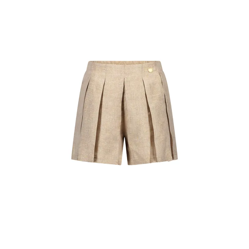 GOLD GLITTER SHORTS WITH PLEATS / C408-5627-416