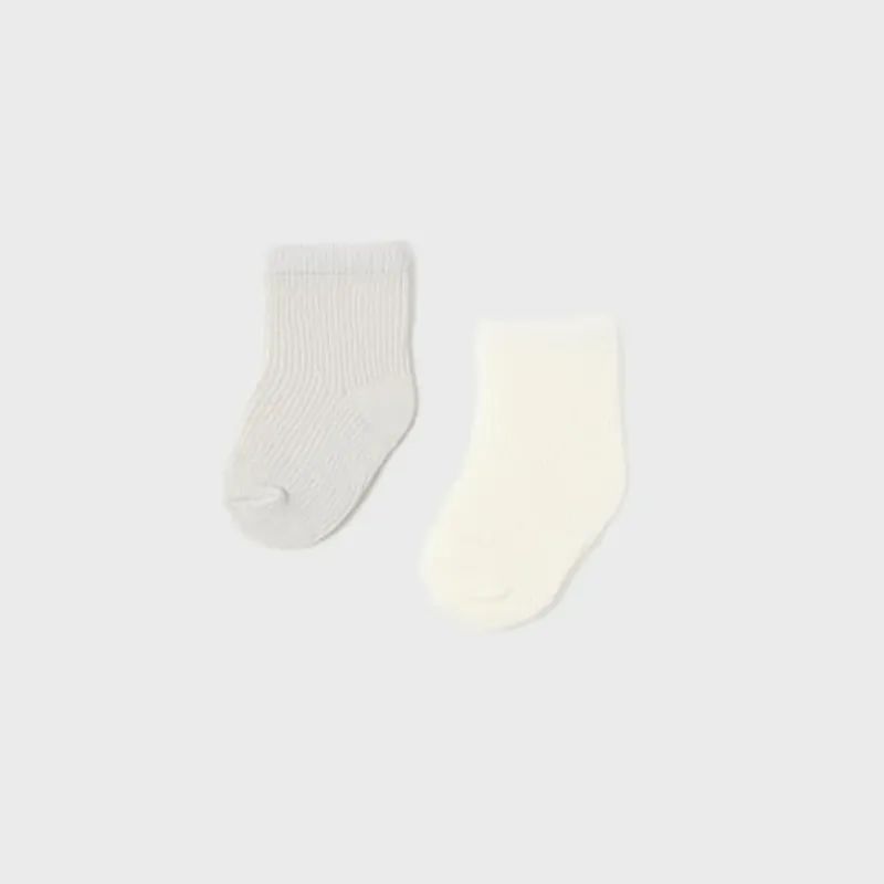 2 PAIR SOCK WHITE OR GREY / 9587-025
