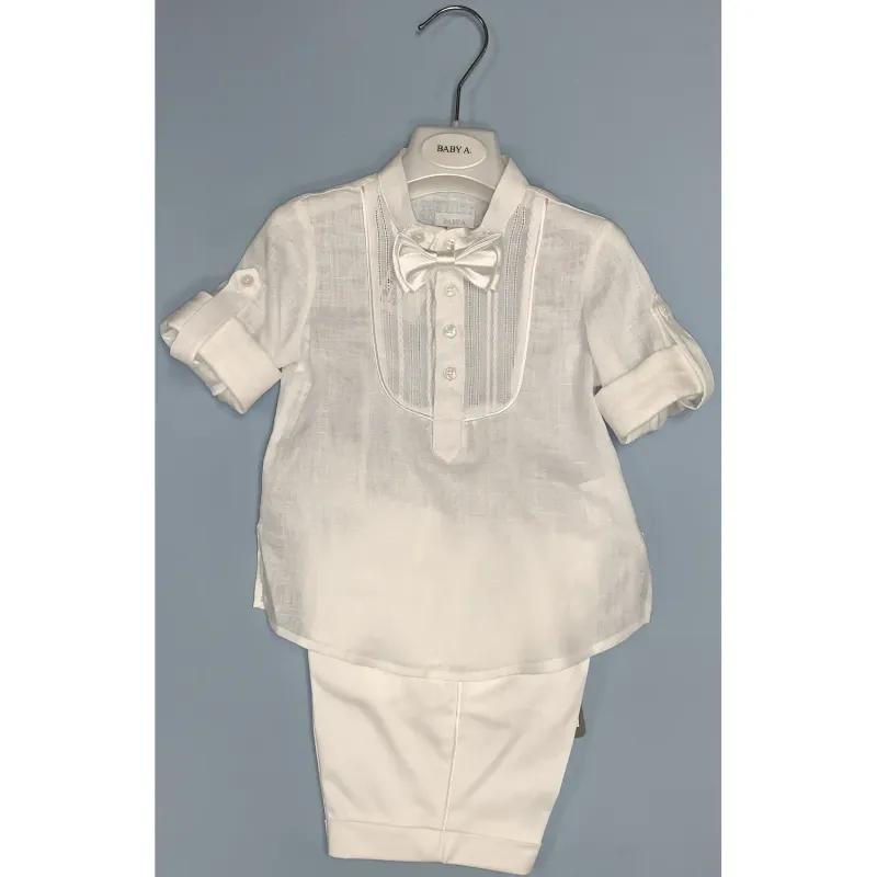 4 PC SHIRT& SHORTS BOWTIE & CUMMBERBAND CREAM / A2282BR