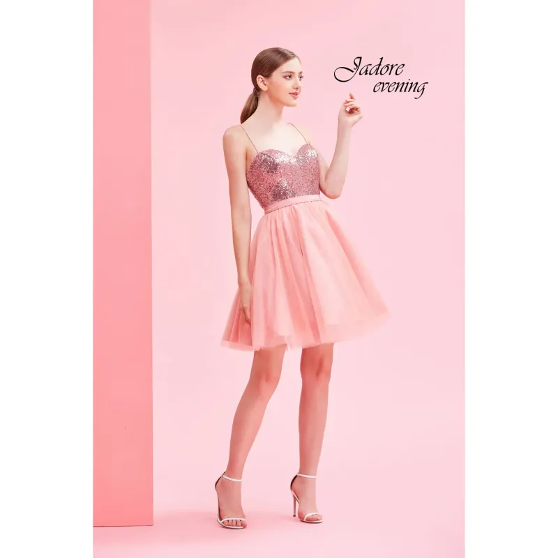 DRESS BABY PINK SEQUIN BODICE TULLE SKIRT 2 TONE TEEN'S / J16093