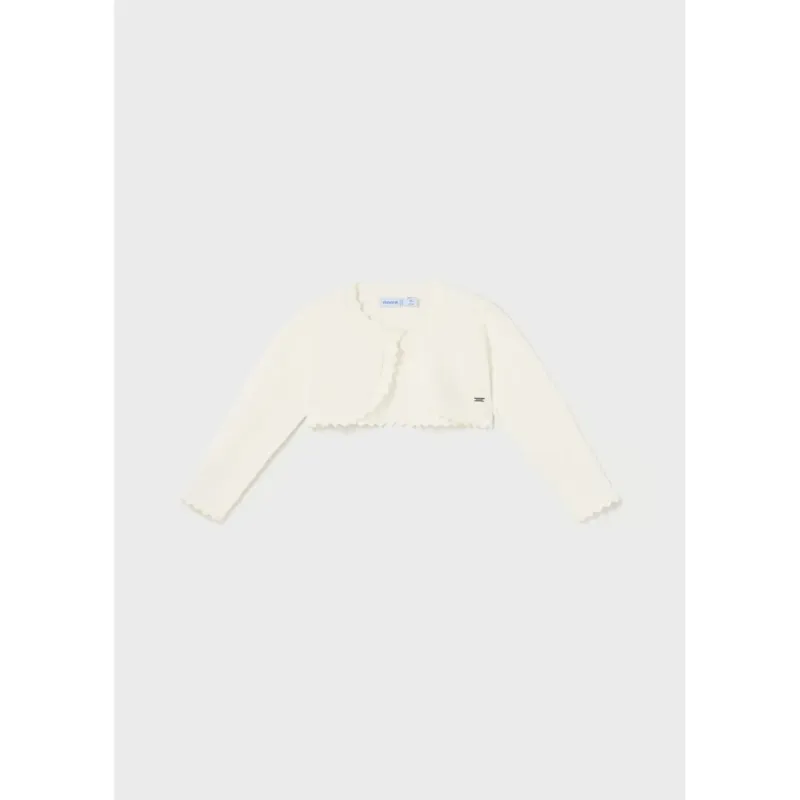 BOLERO CARDIGAN CREAM CROCHET EDGING / 306-059