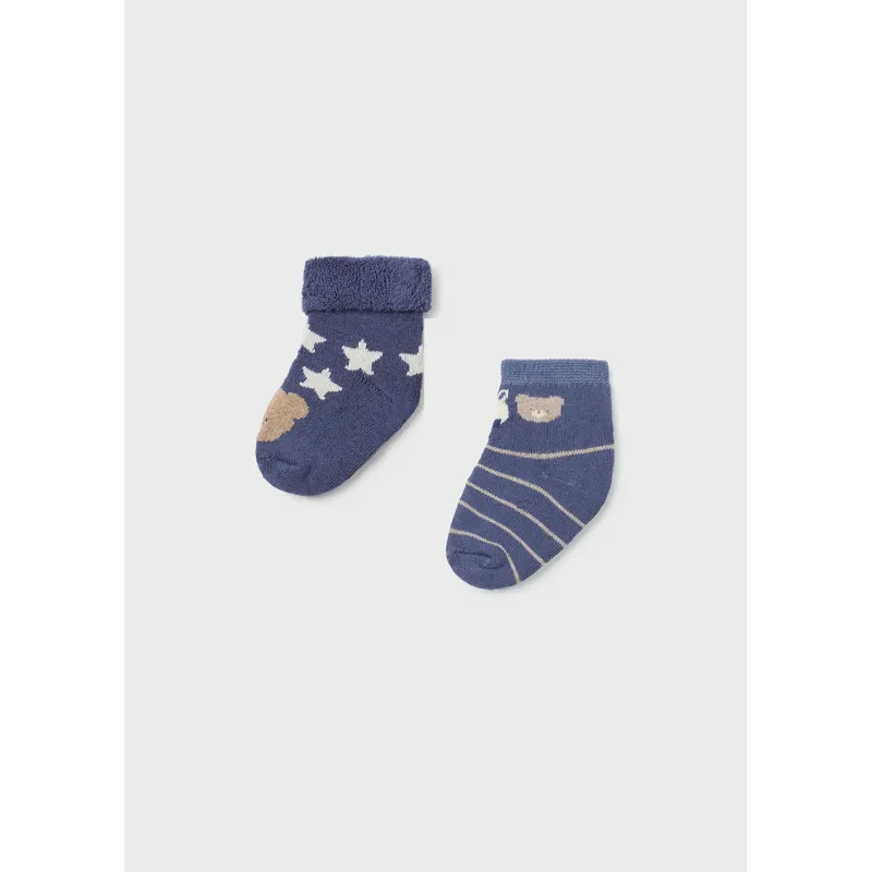 2PACK SOCK SET DARK BLUE WITH STRIPES OR STAR PRINT / 9653-013