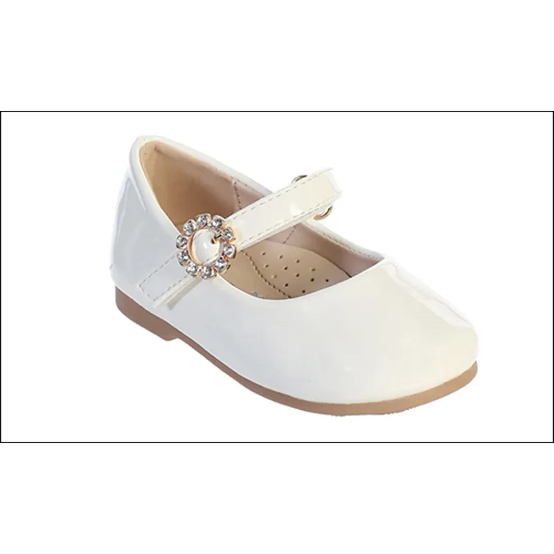 WHITE PATENT BABY RHINESTONE TRIM / TTS141-SHOE