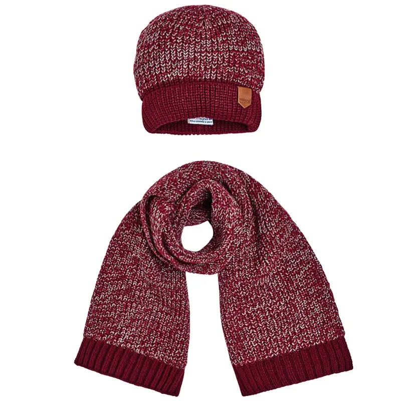 2PC SCARF&HAT SET0481 RED / BLUE