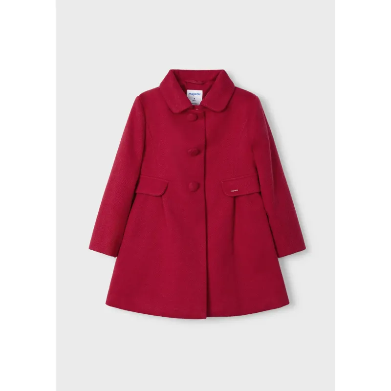 RED COAT SNAP CLOSURE IMITATION POCKETS / 4484-075