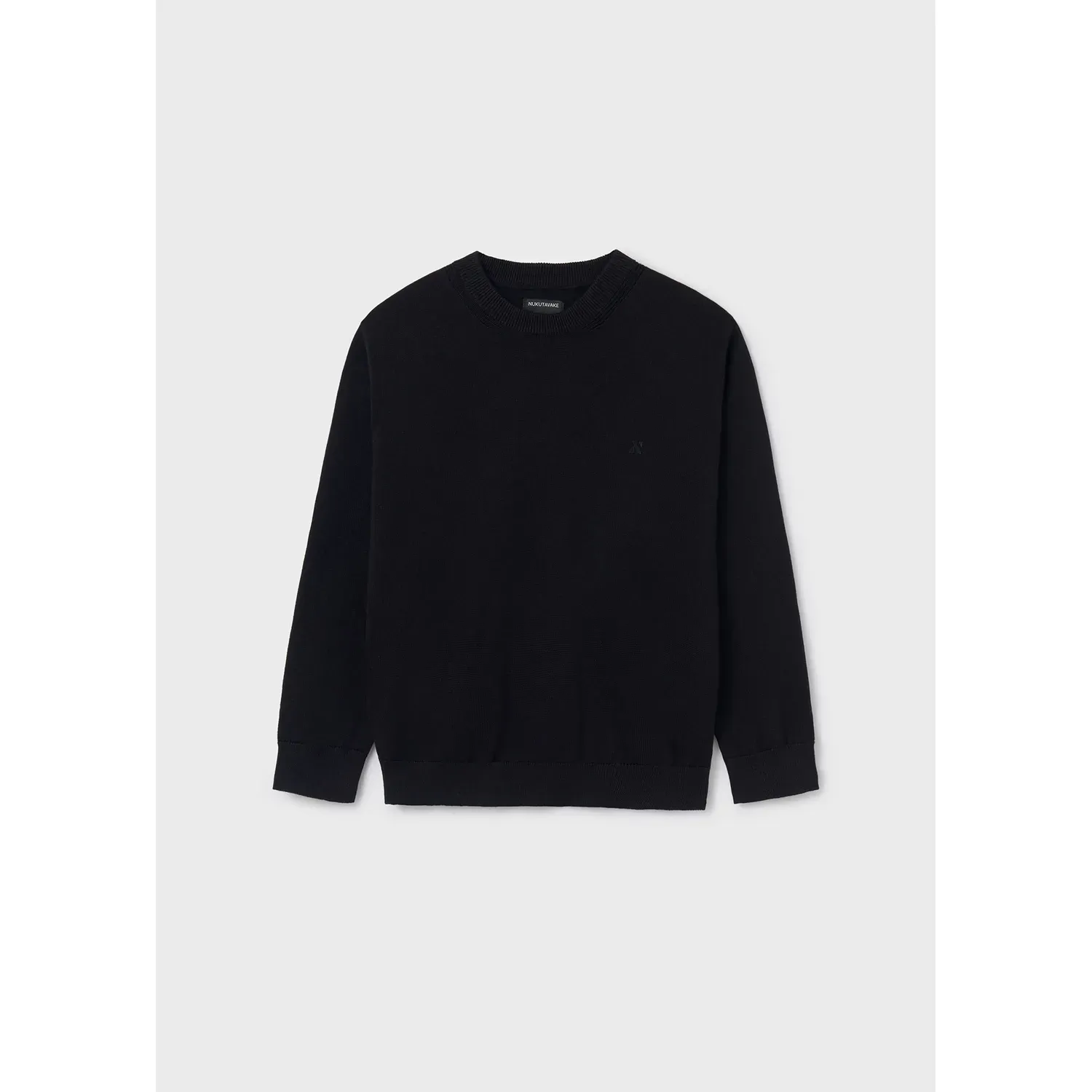 BLACK KNIT SWEATER COTTON BASIC / 354-065