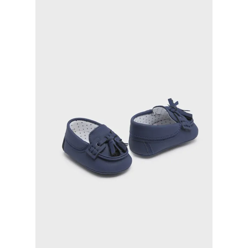 MOCCASIN SHOE NAVY TASSEL TRIM / 9732-037